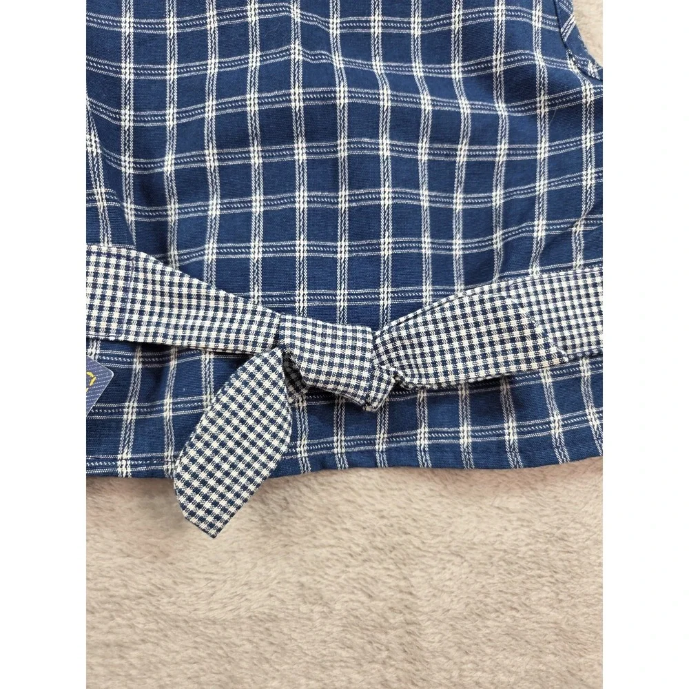 Vibtage‎ OshKosh Vest Size 3T Gingham Check USA Button Up